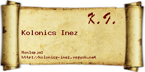 Kolonics Inez névjegykártya
